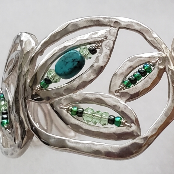 Silpada Sterling Silver Turquoise 'Garden Party' Cuff Bracelet B2182 - Picture 12 of 16